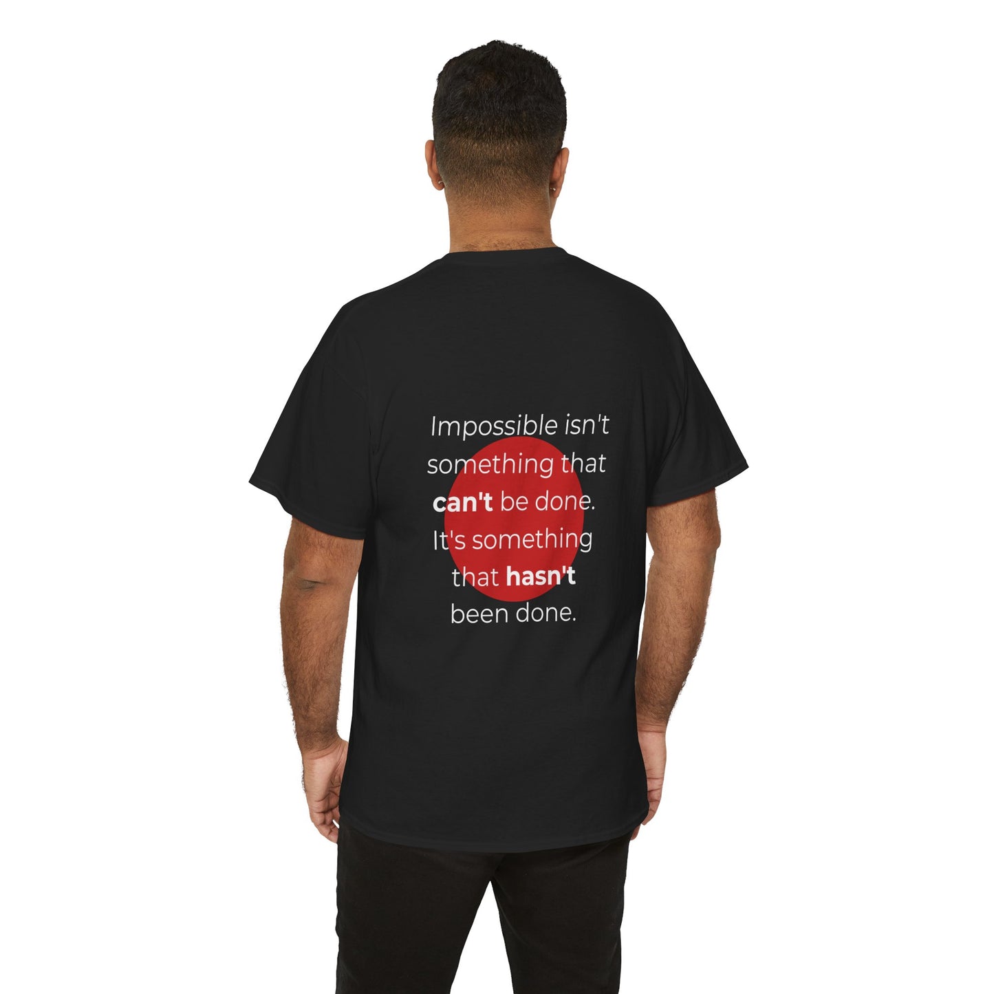 Motivational Unisex Heavy Cotton Tee - "Impossible Isn't" Inspirational Graphic T-Shirt