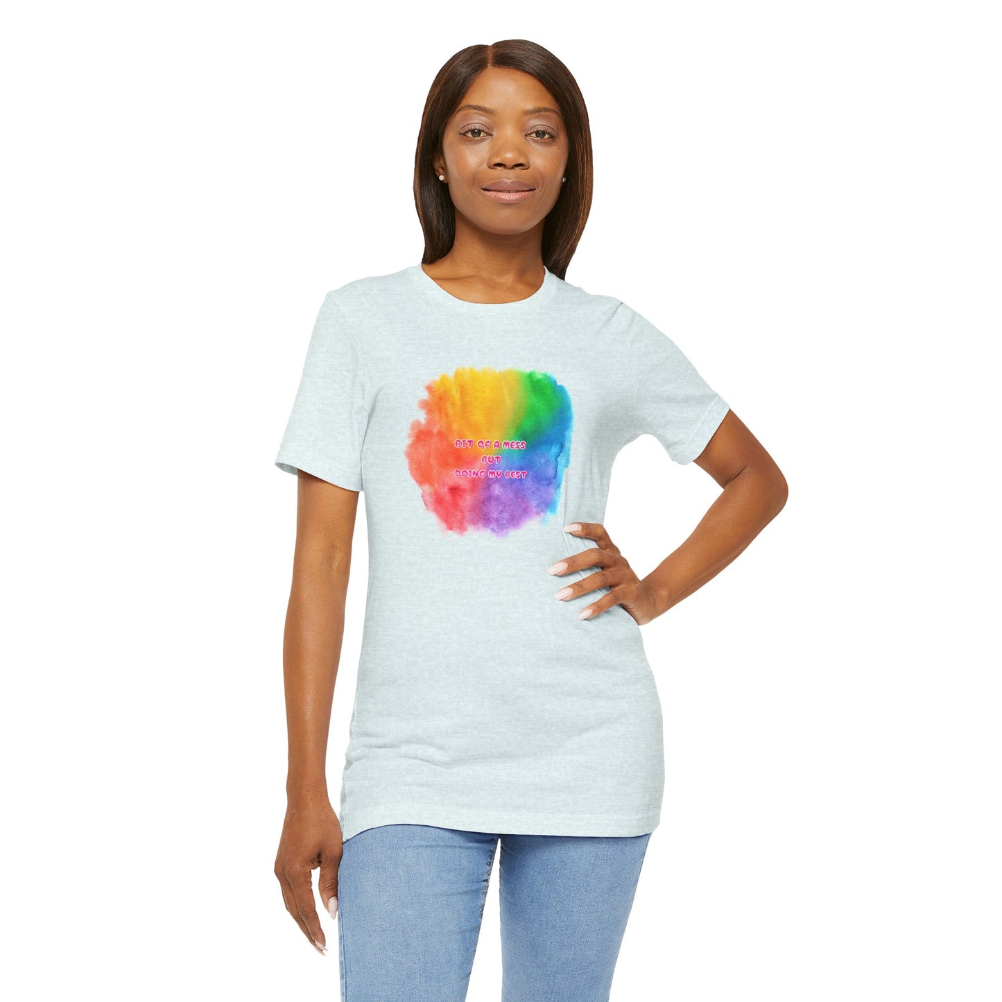 Rainbow Watercolor Unisex T-Shirt - Bit of a Mess