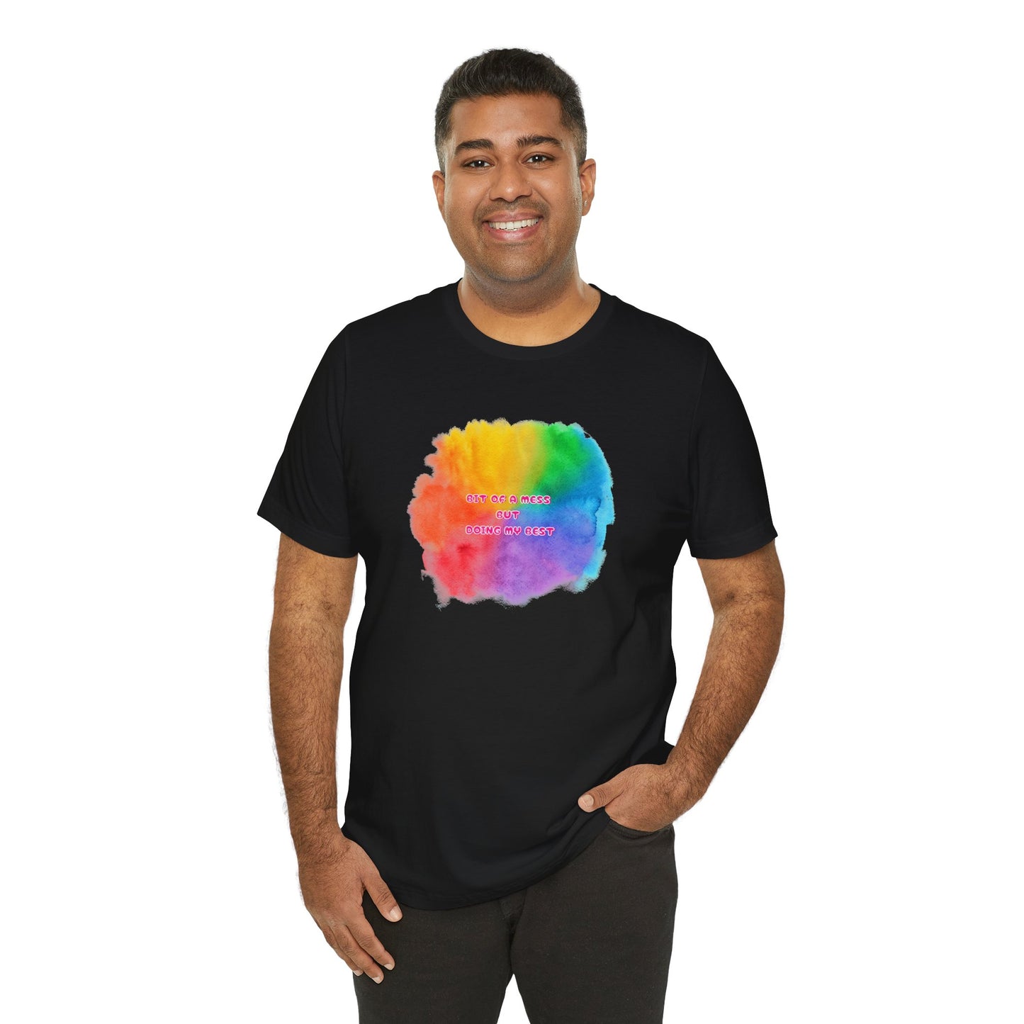 Rainbow Watercolor Unisex T-Shirt - Bit of a Mess