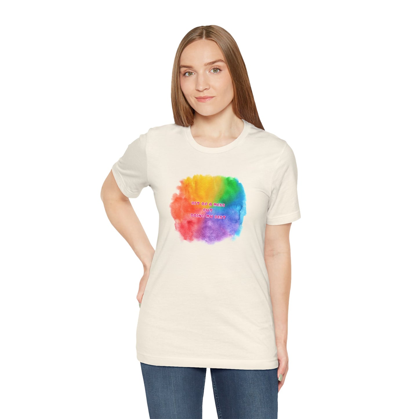 Rainbow Watercolor Unisex T-Shirt - Bit of a Mess