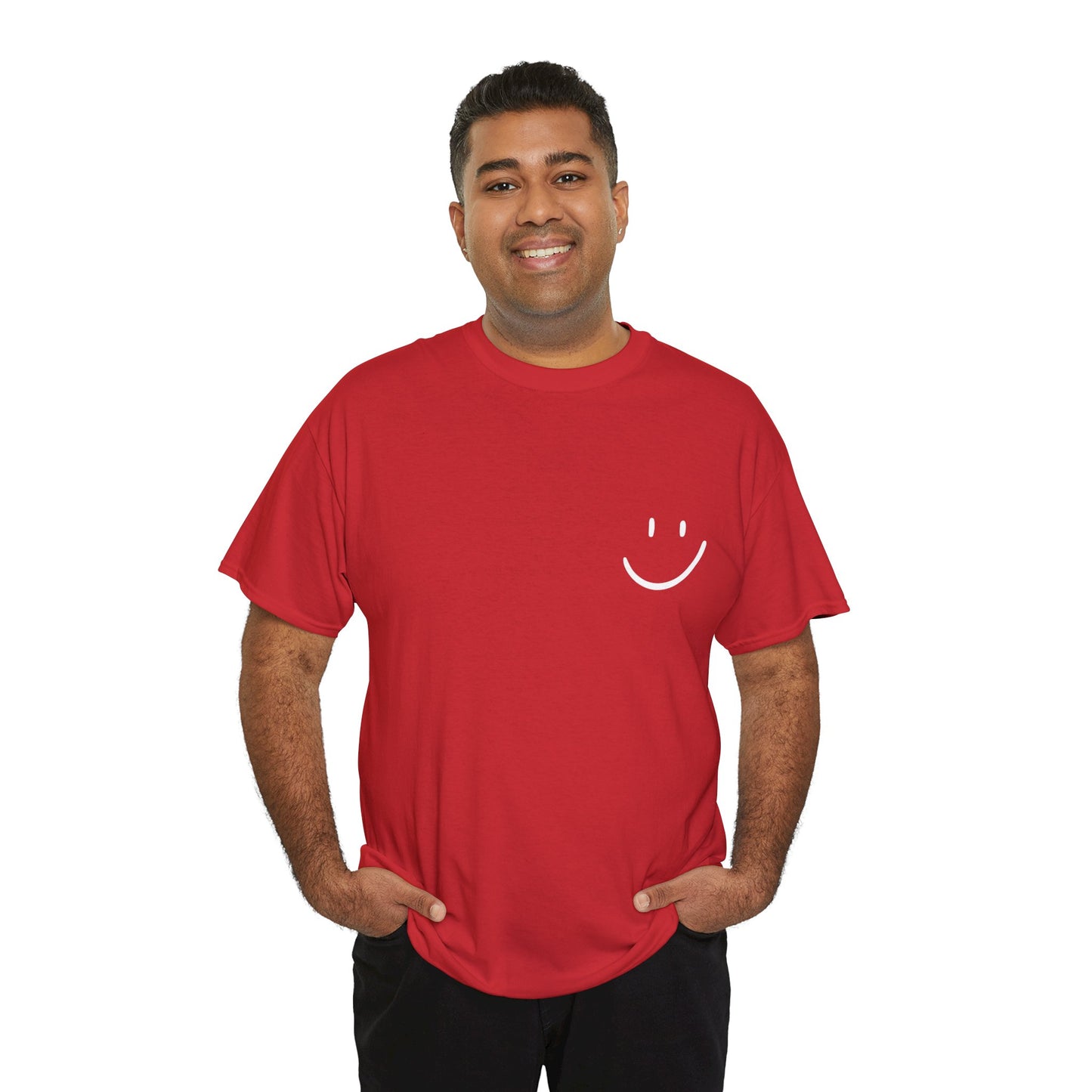 Unisex Heavy Cotton Tee - Smiley Face & Heartfelt Quote T-Shirt