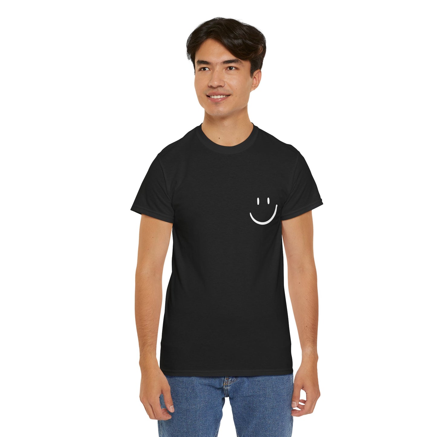 Unisex Heavy Cotton Tee - Smiley Face & Heartfelt Quote T-Shirt