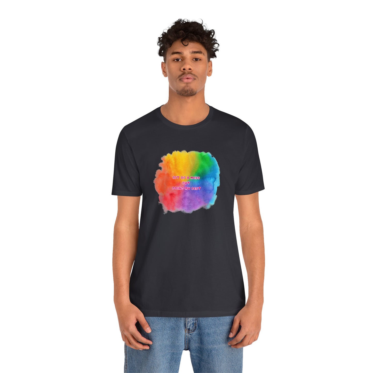 Rainbow Watercolor Unisex T-Shirt - Bit of a Mess