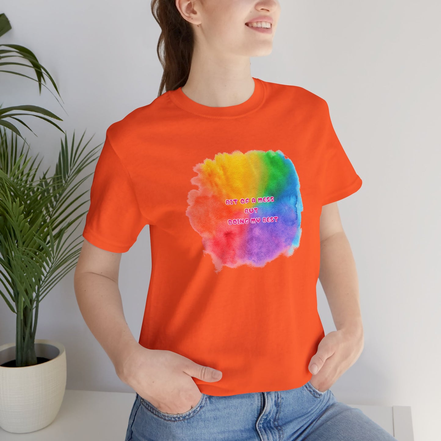 Rainbow Watercolor Unisex T-Shirt - Bit of a Mess
