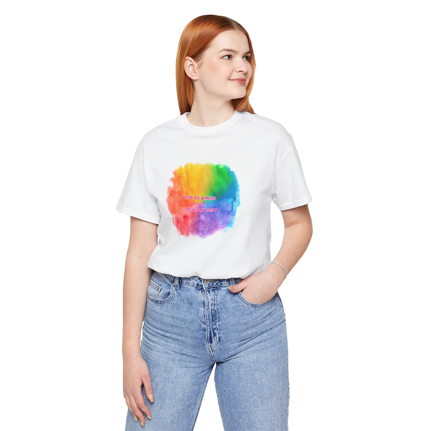 Rainbow Watercolor Unisex T-Shirt - Bit of a Mess
