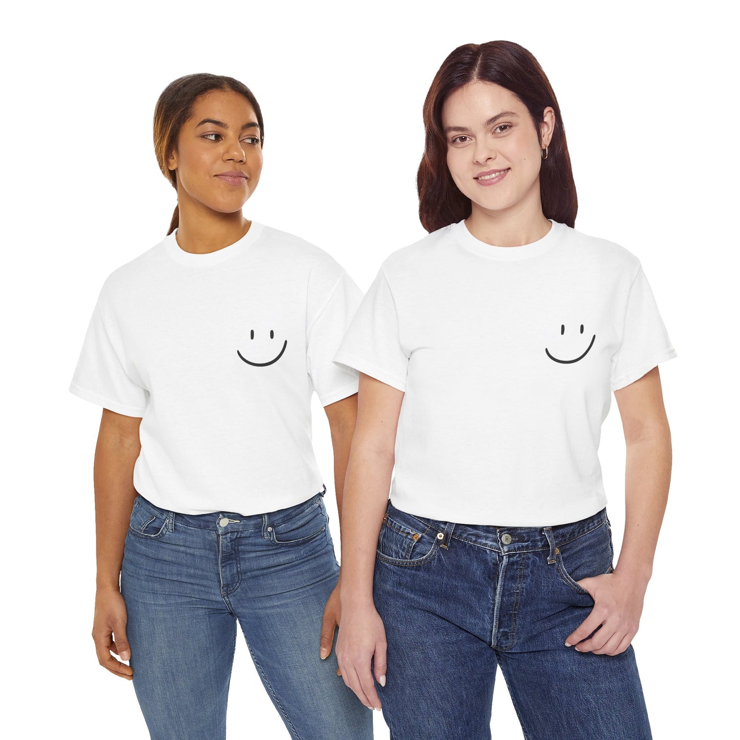 Unisex Heavy Cotton Tee - Smiley Face & Heartfelt Quote T-Shirt