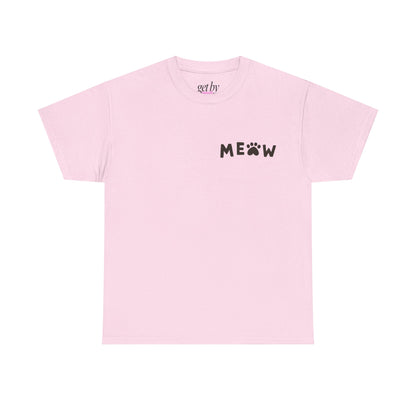 Cute Cat Lover Unisex Tee - "Meow" & "Introverted, but willing to discuss cats"