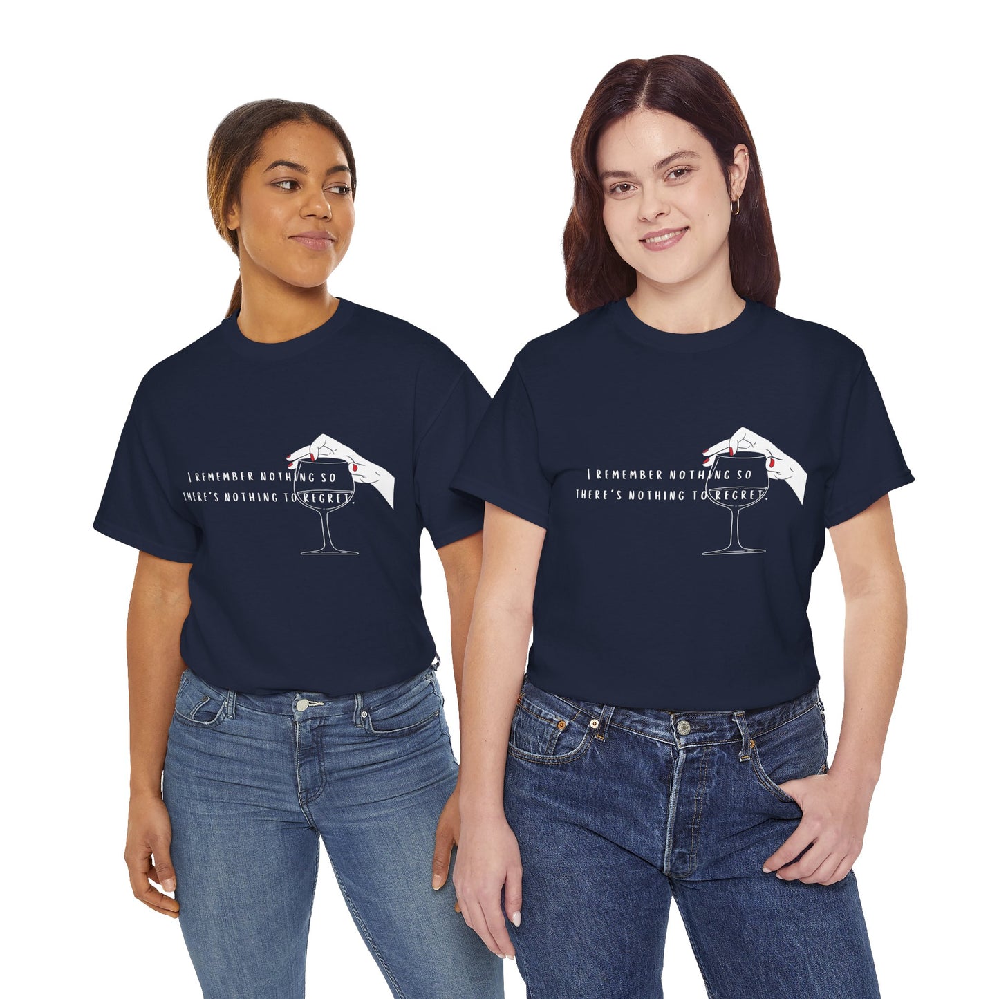 Unisex Heavy Cotton Tee - "I Remember Nothing So There's Nothing to Regret"