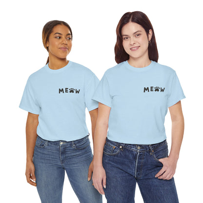Cute Cat Lover Unisex Tee - "Meow" & "Introverted, but willing to discuss cats"
