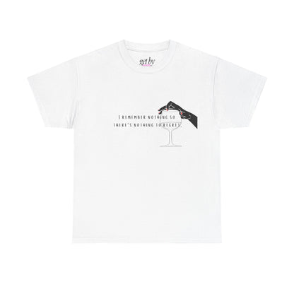 Unisex Heavy Cotton Tee - "I Remember Nothing So There's Nothing to Regret"