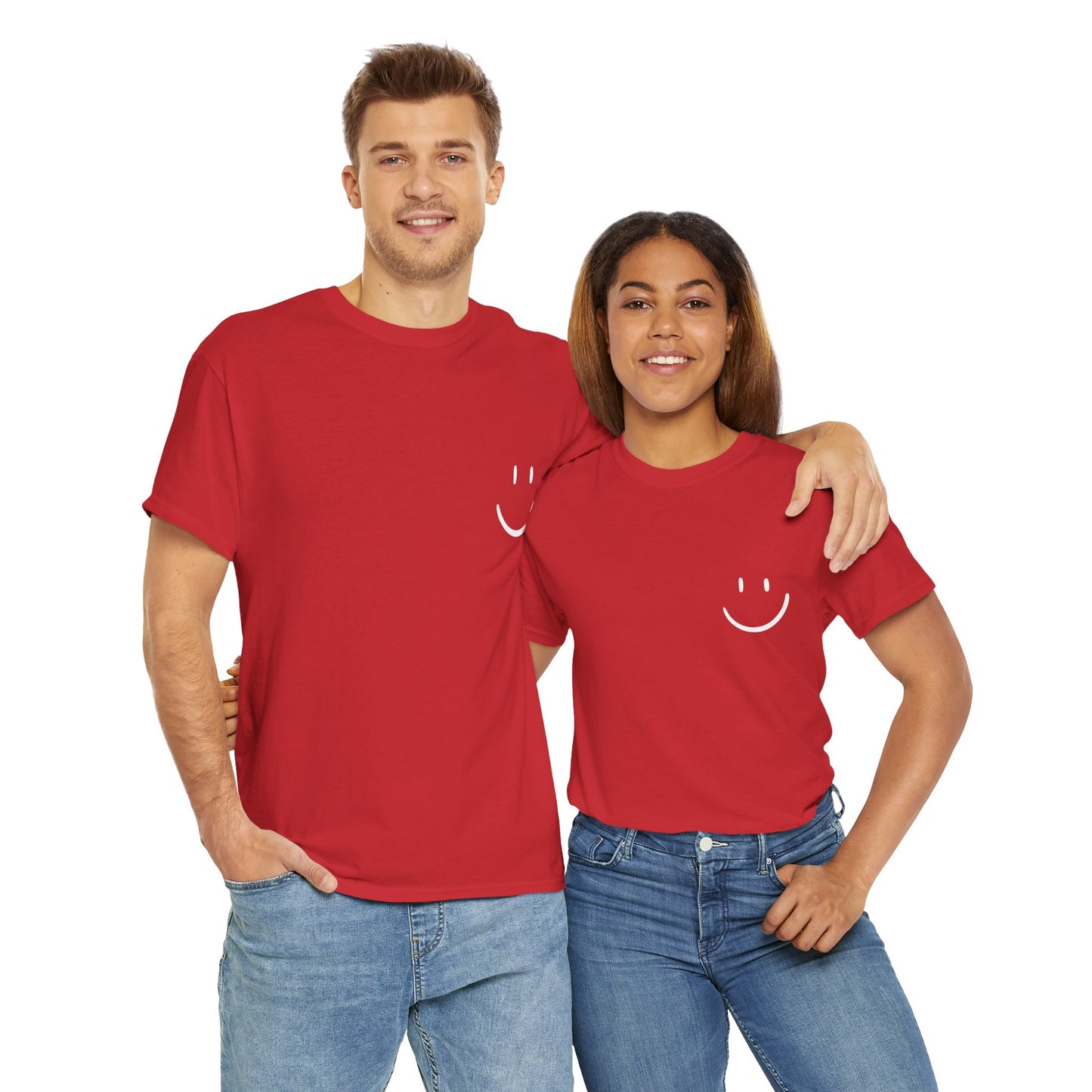 Unisex Heavy Cotton Tee - Smiley Face & Heartfelt Quote T-Shirt